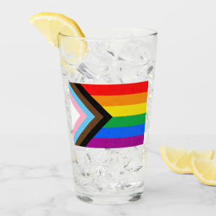 LGBTQ+ Progress Pride-Flagge Glas