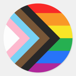 LGBTQ+ Progress Pride-Flagge Runder Aufkleber