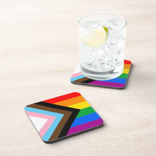 LGBTQ+ Progress Pride Getränkeuntersetzer