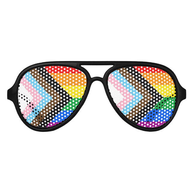 LGBTQ+ Progress Pride Partybrille (Vorderseite)