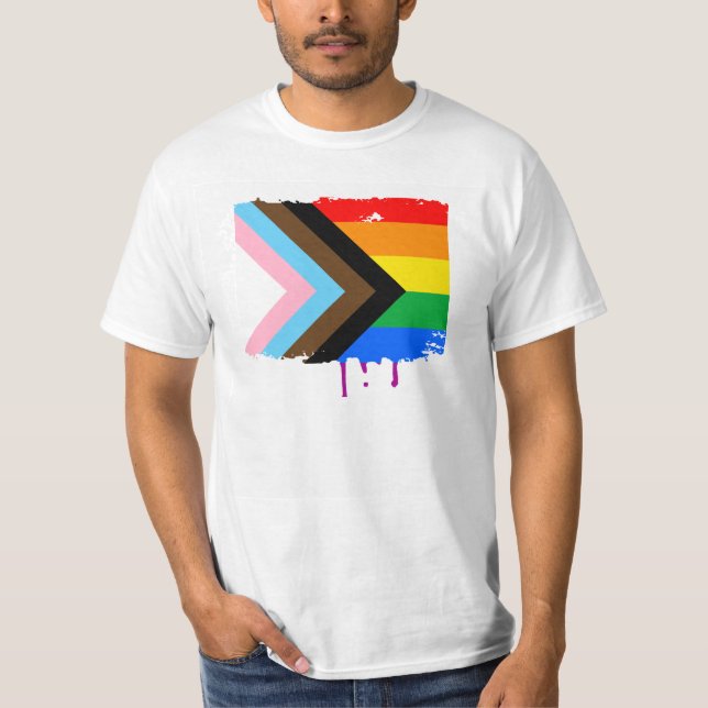 LGBTQ+ Progress Pride T-Shirt (Vorderseite)