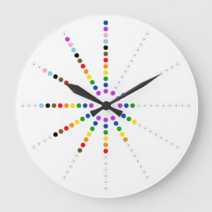 LGBTQ+ Progress Prilag Flag Polka Dot Geeky Große Wanduhr