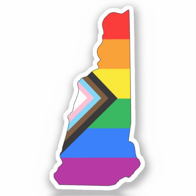 LGBTQ-Progress-Prix für den neuen Staatsstolz Hamp Aufkleber (Vorderseite)