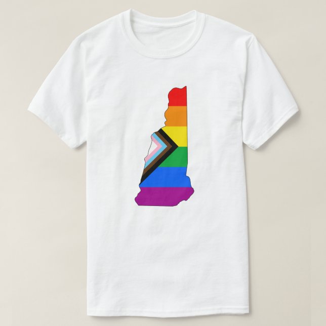 LGBTQ-Progress-Prix für den neuen Staatsstolz Hamp T-Shirt (Design vorne)