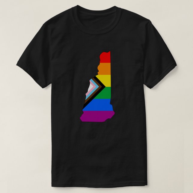 LGBTQ-Progress-Prix für den neuen Staatsstolz Hamp T-Shirt (Design vorne)