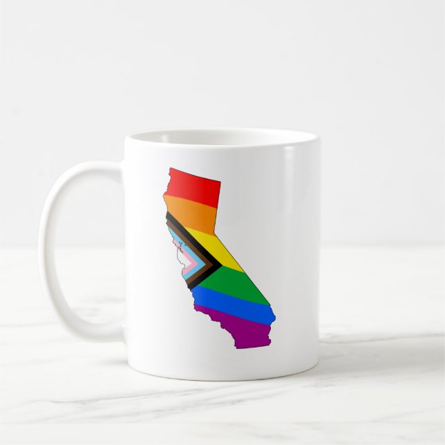 LGBTQ-Progress-Prix für Staatsstolz in Kalifornien Kaffeetasse (Links)