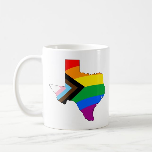 LGBTQ-Progress-Prix für Texas-Staatsstolz Kaffeetasse (Links)
