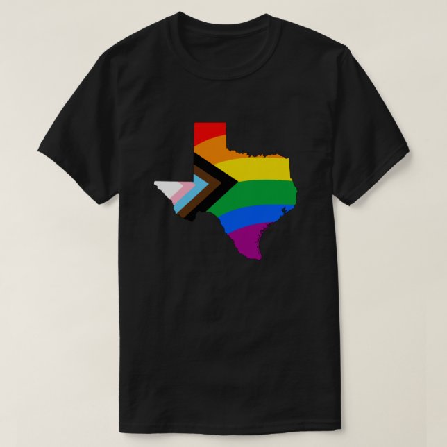 LGBTQ-Progress-Prix für Texas-Staatsstolz T-Shirt (Design vorne)