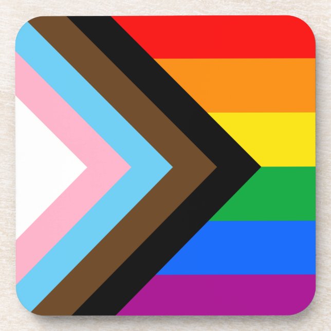 LGBTQ+ Progress Stolz Getränkeuntersetzer (Vorderseite)