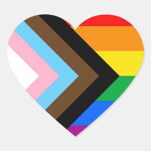 LGBTQ+ Progress Stolz Herz-Aufkleber