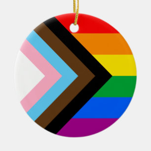 LGBTQ+ Progress Stolz Keramik Ornament