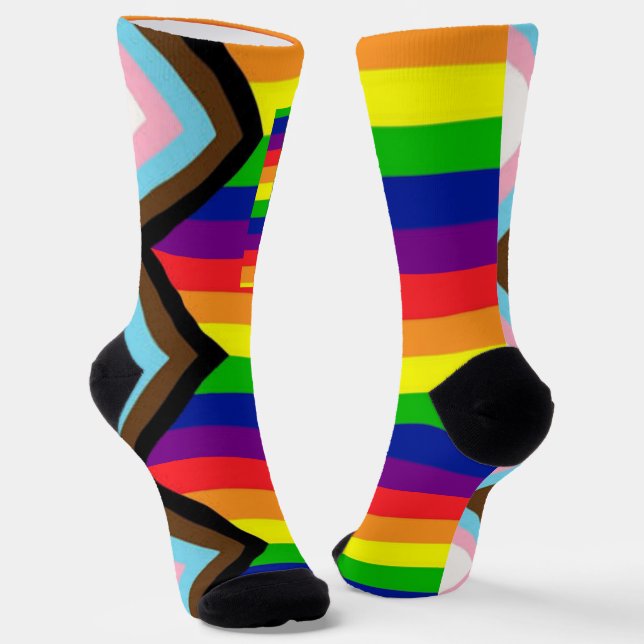 LGBTQ+ Progress Stolz Socken (Gewinkelt)