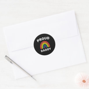 LGBTQ Proud Daddy Gay Pride Rainbow Vatertag Runder Aufkleber