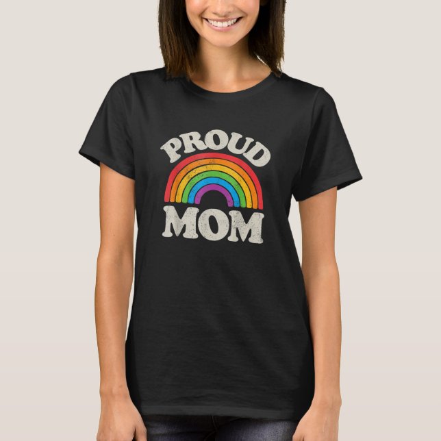 LGBTQ Proud Mama Gay Pride LGBT Ally Rainbow Mothe T-Shirt (Vorderseite)