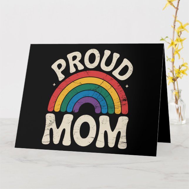 LGBTQ Proud Mama Gay Pride Rainbow Mother Day Karte (Gelbe Blume)