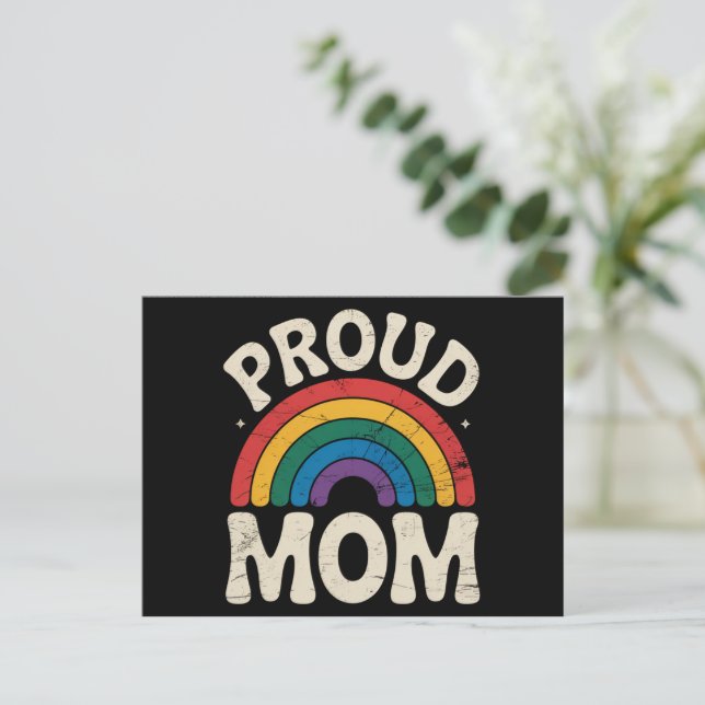 LGBTQ Proud Mama Gay Pride Rainbow Mother Day Postkarte (Stehend Vorderseite)