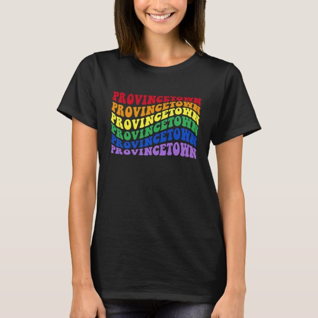 LGBTQ Provincetown Cape Cod Gay Pride LGBT Rainbow T-Shirt (Vorderseite)