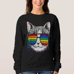 Lgbtq Purride Ally Gay Pride Regenbogenflagge Katz Sweatshirt