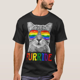 Lgbtq Purride Ally Gay Pride Regenbogenflagge Katz T-Shirt