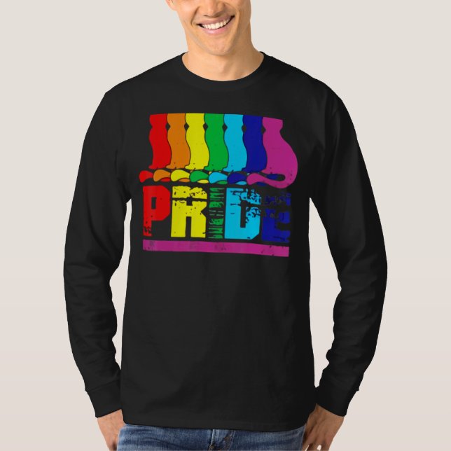 Lgbtq Purride Ally Gay Pride Regenbogenflagge Katz T-Shirt (Vorderseite)