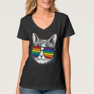 Lgbtq Purride Ally Gay Pride Regenbogenflagge Katz T-Shirt