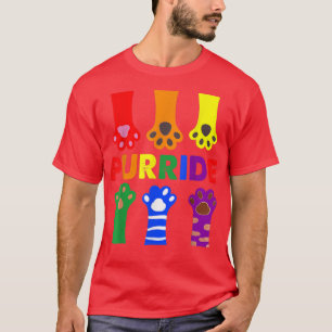 LGBTQ Purride Ally Gay Pride Regenbogenflagge Katz T-Shirt