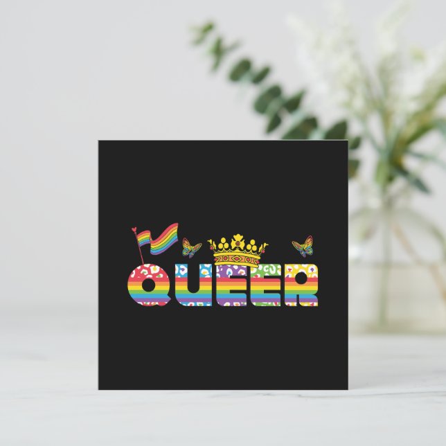 LGBTQ - Que - Farbe des Regenbogens (Stehend Vorderseite)