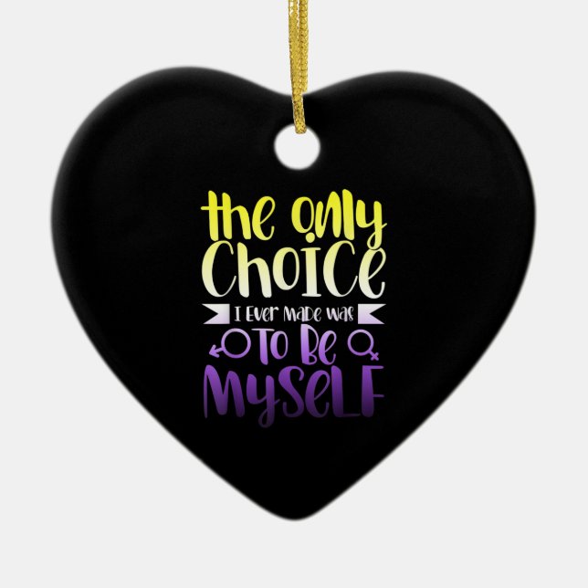 LGBTQ Que, nichtbinär, androgynisch, nicht binär Keramik Ornament (Vorne)