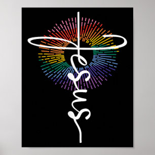 Lgbtq Queer Lesbisch Gay Stolz Jesus Christlich Re Poster