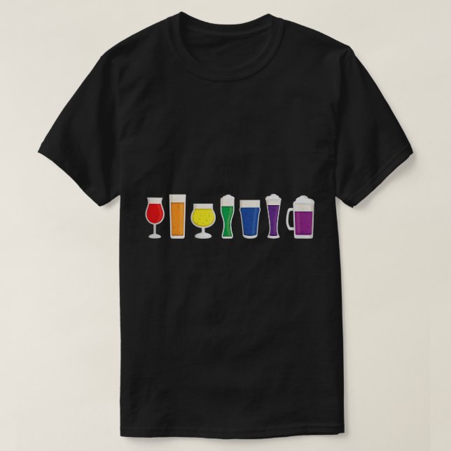 LGBTQ Rainbow Beer Tasse Gay Que Prix Monat Proud T-Shirt (Design vorne)