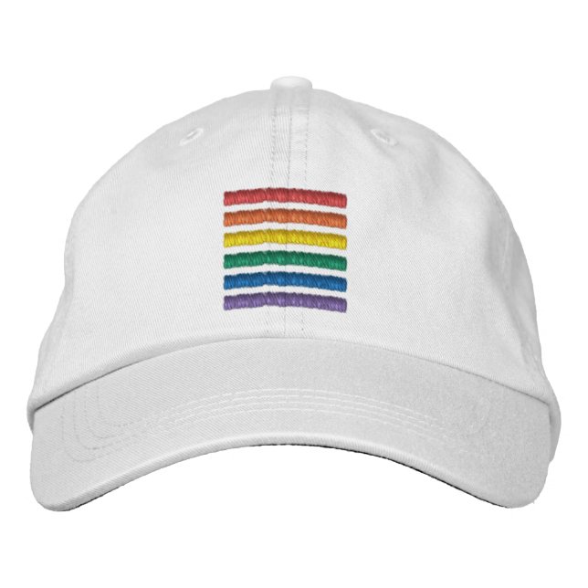 LGBTQ+ Rainbow Bestickte Baseballkappe (Vorderseite)