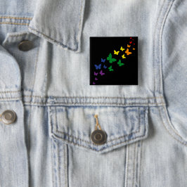 LGBTQ Rainbow Butterfly Trail Button