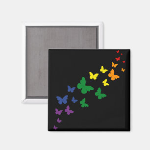 LGBTQ Rainbow Butterfly Trail Magnet
