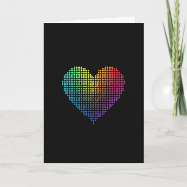 Lgbtq Rainbow Dot Heart Card Karte (Vorderseite)
