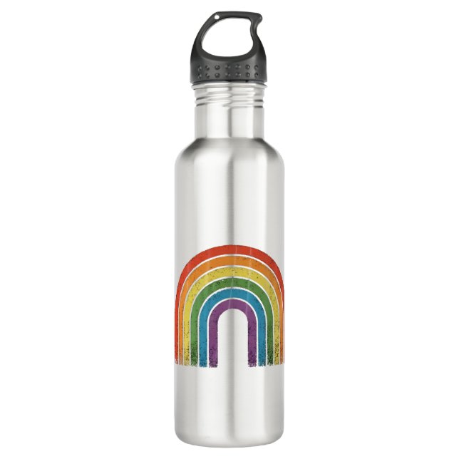 LGBTQ Rainbow Flag Gay Pride LGBT Awareness Allied Edelstahlflasche (Vorderseite)