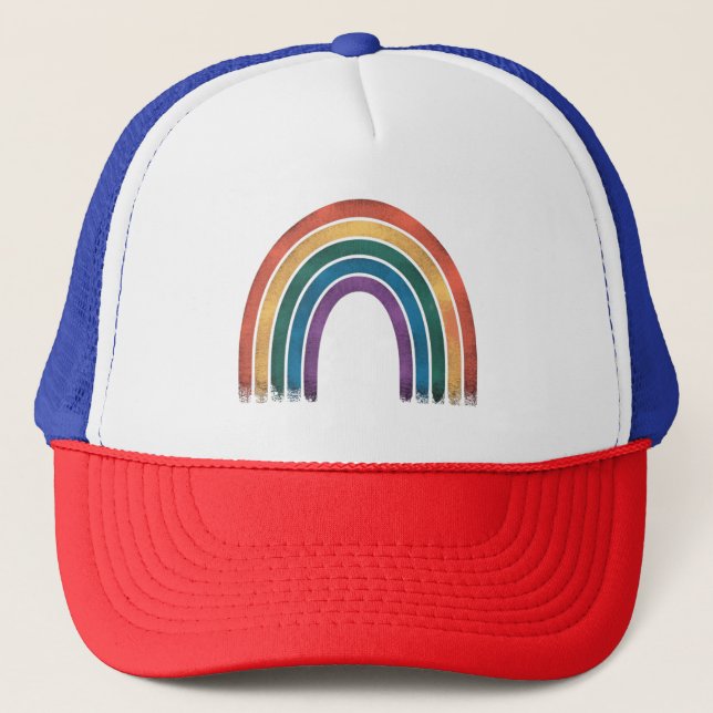 LGBTQ Rainbow Flag Gay Pride LGBT Awareness Allied Truckerkappe (Vorderseite)