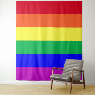 LGBTQ Rainbow Flag Gay Pride Parade LGBTQIA+ Party Wandteppich
