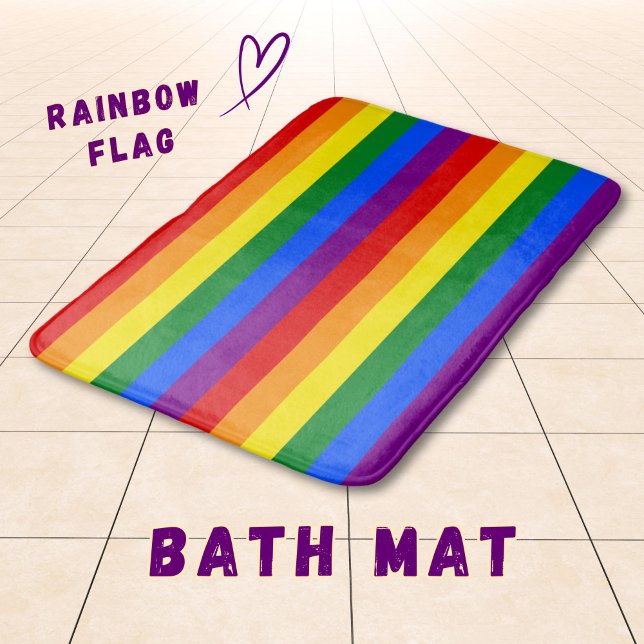 LGBTQ+ Rainbow Flag Stripes for Pride Month -  Badematte (Von Creator hochgeladen)