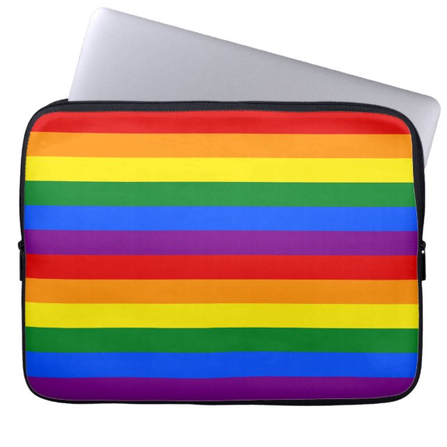 LGBTQ+ Rainbow Flag Stripes for Pride Month -  Laptopschutzhülle (Vorderseite)