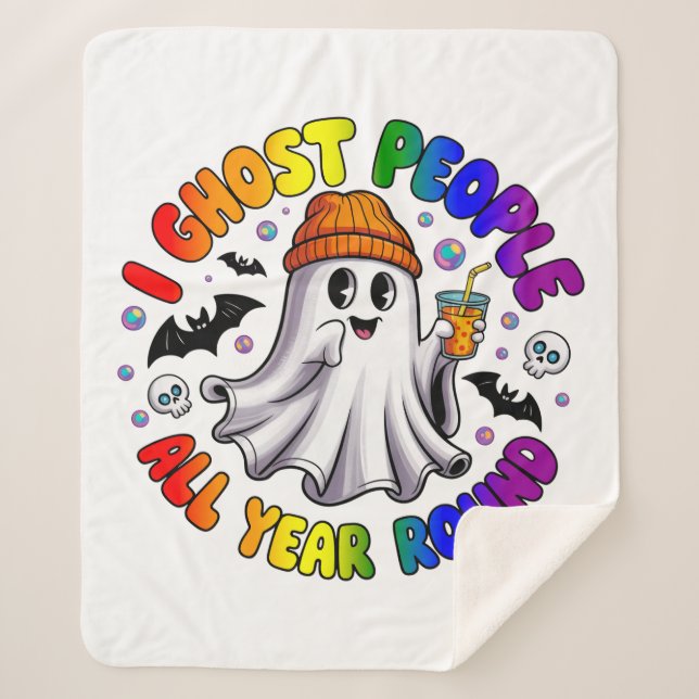 LGBTQ Rainbow Funny Halloween - I Ghost People Sherpadecke (Vorderseite)
