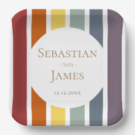 LGBTQ Rainbow Gay Wedding Pappteller