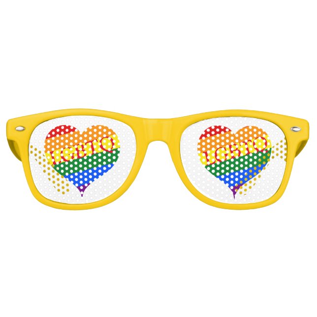 Lgbtq Rainbow Hearts Partybrille (Vorderseite)