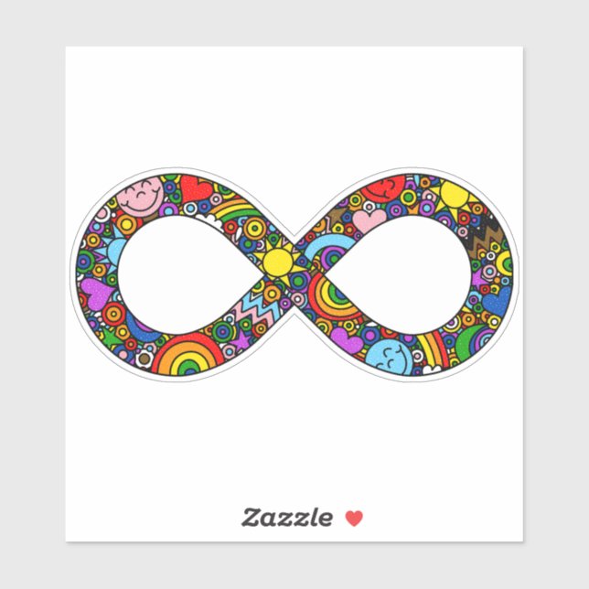 LGBTQ Rainbow Infinity Neurodiverser Doodle Aufkleber (Blatt)