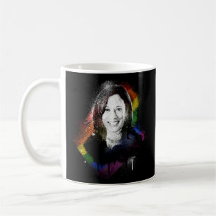 LGBTQ Rainbow Kamala Harris Spray Paint Pride Kaffeetasse