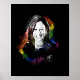 LGBTQ Rainbow Kamala Harris Spray Paint Pride Poster