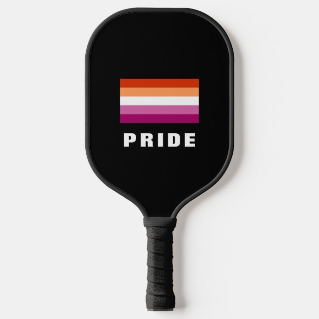 LGBTQ-Rainbow Lesbian-Stolperflagge - Benutzerdefi Pickleball Schläger (Vorderseite)