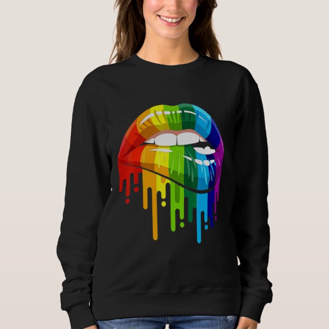 LGBTQ Rainbow Lip Gay Pride 3 Sweatshirt (Vorderseite)