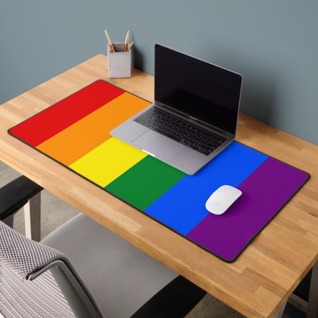 LGBTQ Rainbow Pride Flag Computer Workstation Schreibtischunterlage (Büro 2)