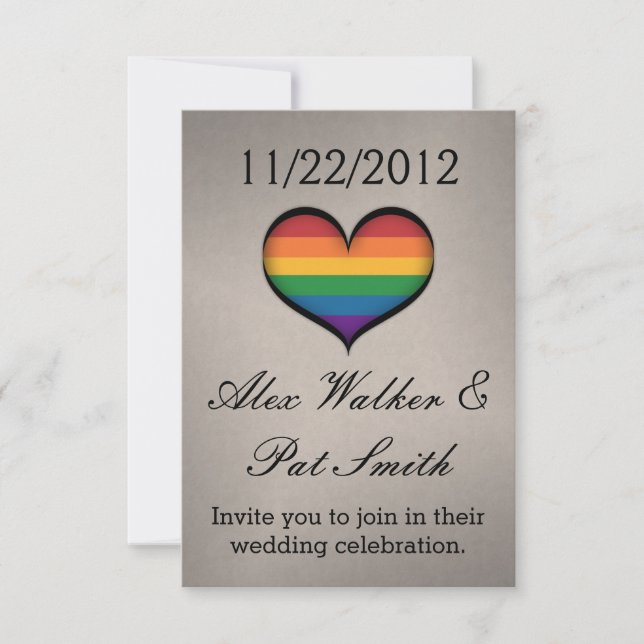 LGBTQ Rainbow Pride Flag Einladung (Vorderseite)