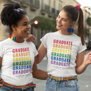 LGBTQ Rainbow Pride Graduate T - Shirt
